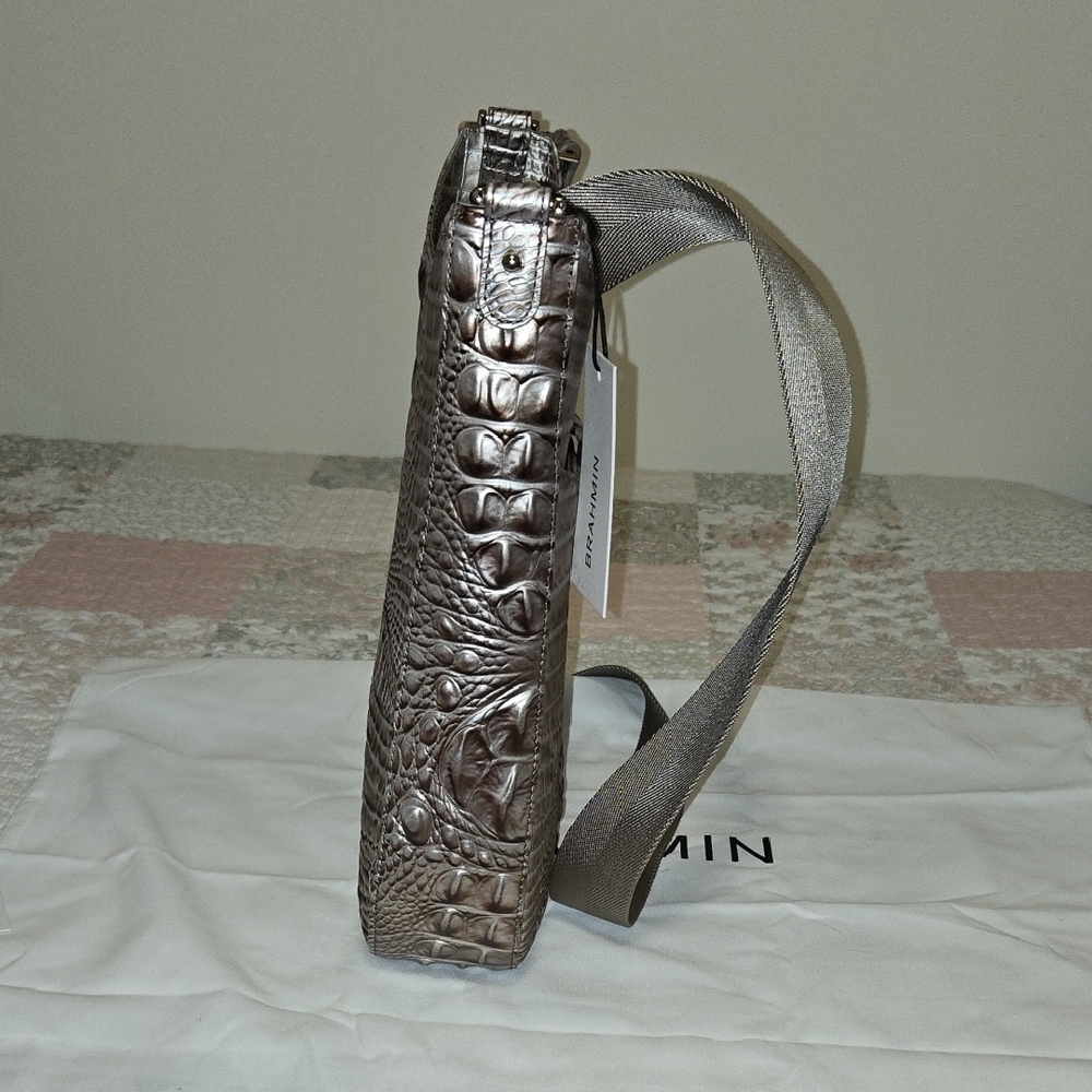 Brahmin Leia Crossbody Bag In Silver Lining Melbourne. NWT - Picture 5 of 16